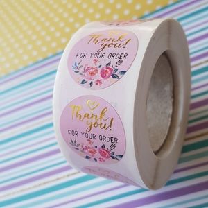 500 pcs Thank You For Your Order Stickers 1"
